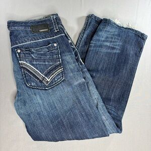 Buckle Black Jeans Men’s 36x31 Nine Fit Straight Leg Distressed Back Patch Denim